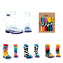 Squelch Transparent Wellies And Three Sock Set Cow, thumbnail 2 of 7