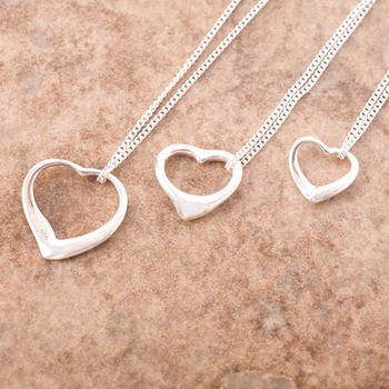 Simple Heart Sterling Silver Necklace, 2 of 4