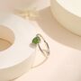Sterling Silver Natural Jasper Jade Droplet Ring, thumbnail 4 of 11