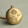 Personalised Birth Flower Round Locket Necklace, thumbnail 1 of 9