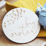 Big Sister Wooden Engraved Announcement Sign, thumbnail 1 of 2