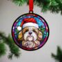 Lhasa Apso In Santa Hat Suncatcher Decoration, thumbnail 4 of 6