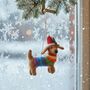 Handmade Felt Festive Rainbow Dog Lgbt Decoration, thumbnail 1 of 4