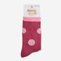 Women's Glitter Socks Berry Pink Large Polka Dots, thumbnail 5 of 5