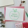 Green Apple For The Teacher Thank You Card, thumbnail 9 of 11