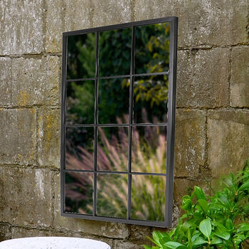 Contemporary Tall Iron Window Mirror, 3 of 5