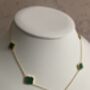 18 K Gold Plated Four Leaf Clover Necklace Emerald, thumbnail 2 of 4