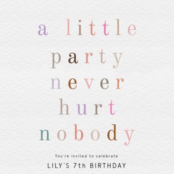 Lily's Little Celebration Party Invitations, 2 of 3