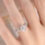 Two Ct Oval Solitaire Moissanite Engagement Ring With Pavé Band, thumbnail 4 of 9