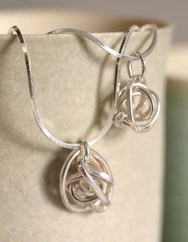 Handmade Silver Lovers Knot Necklace, 2 of 6