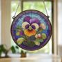 Pansy Stained Glass Effect Suncatcher, thumbnail 5 of 6