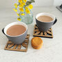 Oak Veneer Floral Coasters Set Of Four Home Gift, thumbnail 8 of 8