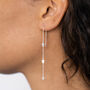 Silver Stars Pull Through Threader Earrings, thumbnail 1 of 9