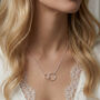 Unbiological Sister Necklace With Sterling Silver Hammered Rings: Two Interlocking Circles, thumbnail 2 of 3