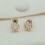 Pearl Style Circle Stud Earrings – Classic Gift For Her, Stocking Filler Or Secret Santa, thumbnail 2 of 4