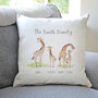Personalised Giraffe Family Cushion, thumbnail 1 of 5