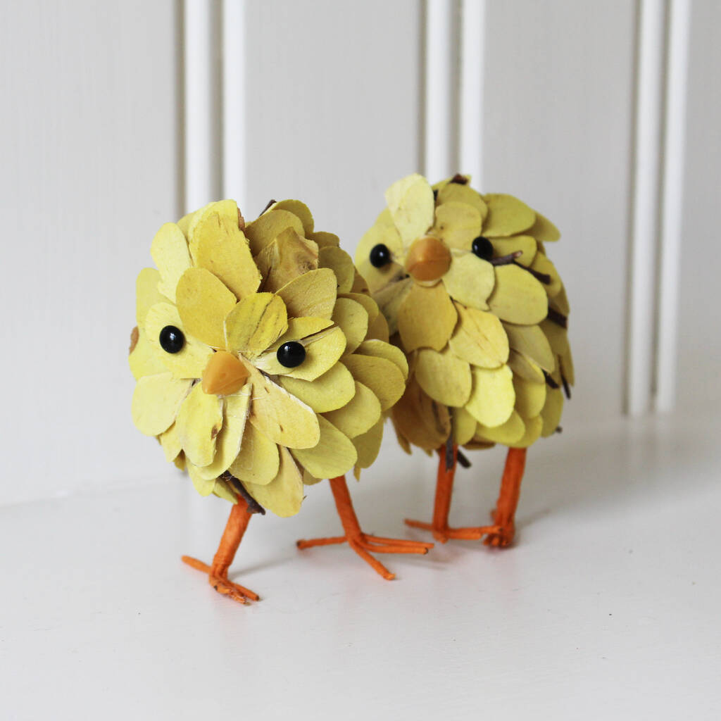Fun Wooden Easter Chick Ornament By Lime Tree London