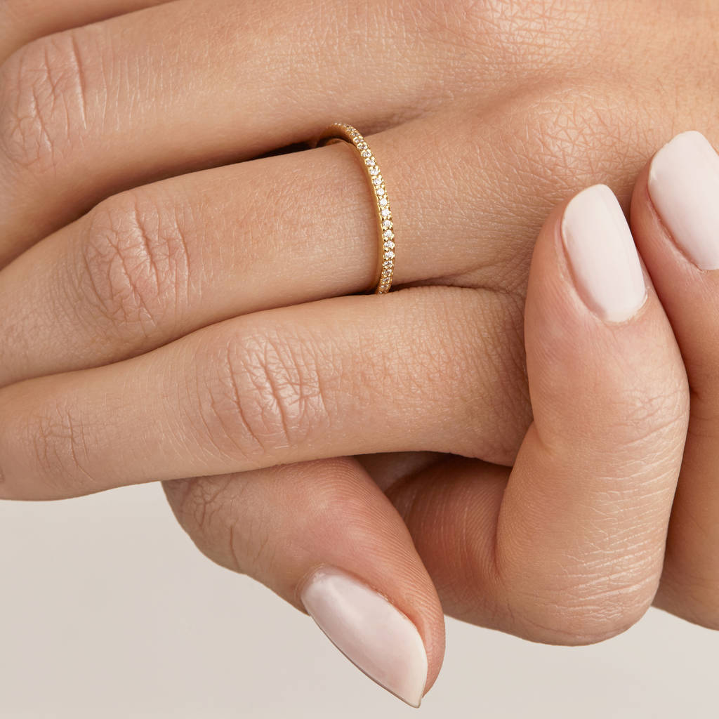 Diamond Style Stacking Band Ring By LILY & ROO