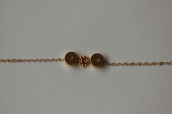 Mini 8mm Round Initial Necklace Sterling Silver / Gold Vermeil, 3 of 3