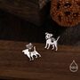 Sterling Silver Tiny Jack Russell Dog Stud Earrings, thumbnail 5 of 12