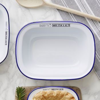 Personalised Enamel Pie Dish Gift Set For Him, 5 of 5