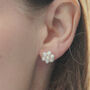 Pearl Flower Stud Earrings, thumbnail 4 of 7