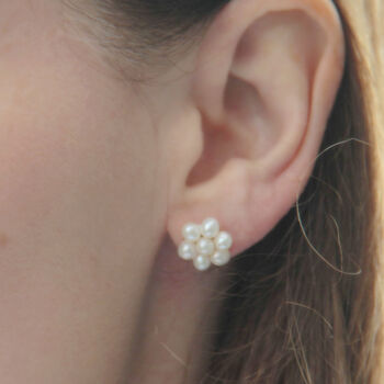 Pearl Flower Stud Earrings, 4 of 7