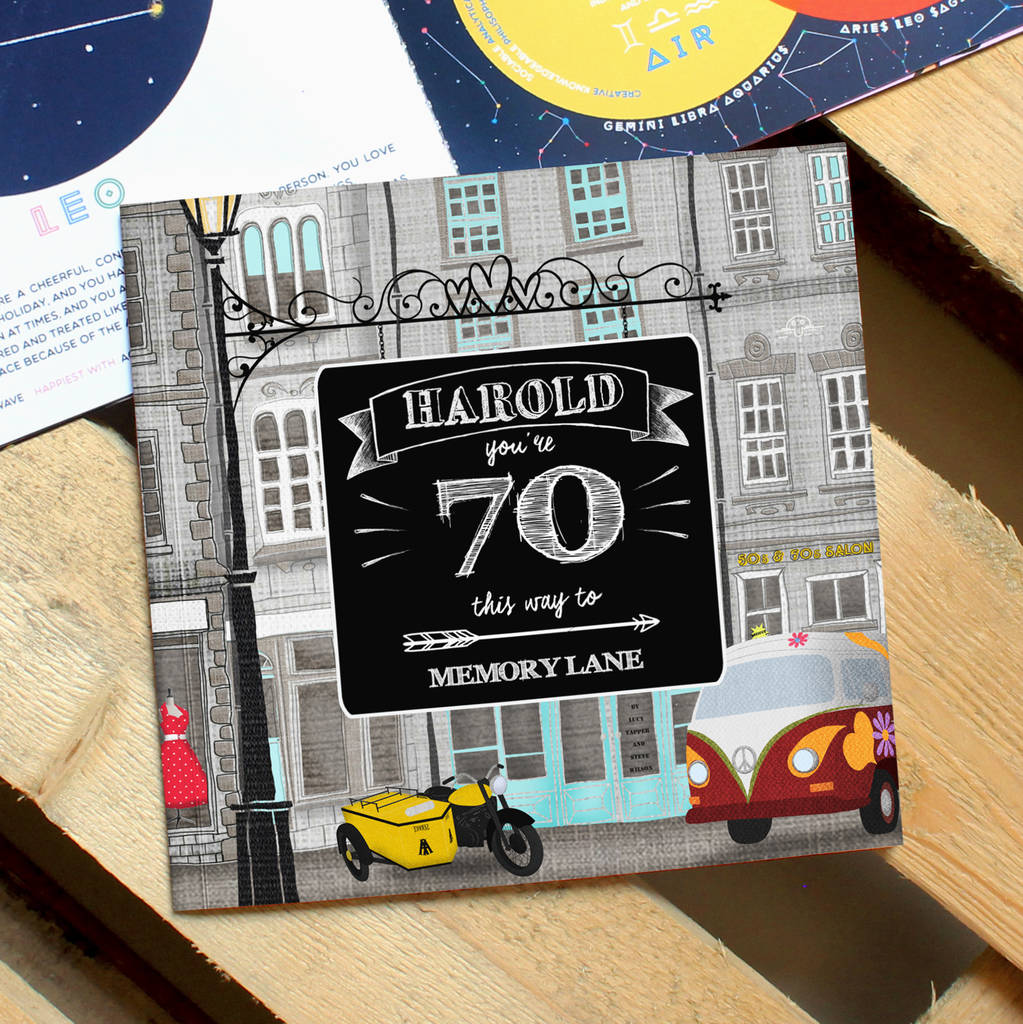 personalised 70th birthday book 'memory lane' by fromlucy