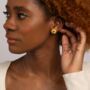 Amethyst 18k Gold Plated Square Stud Earrings, thumbnail 1 of 3