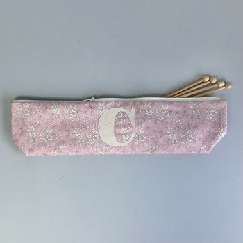 Liberty Print Initial Knitting Needle Case, 3 of 5