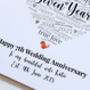 Personalised 7th Copper Wedding Anniversary Card, thumbnail 6 of 6