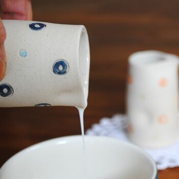 White Jug Vase With Dimples And Dots, 3 of 6