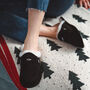 Women's Black Loafer Slippers, thumbnail 1 of 4