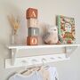 Personalised Wooden Letter Blocks, Nursery Shelf Name Sign, Terracotta, Sage Green, thumbnail 3 of 12