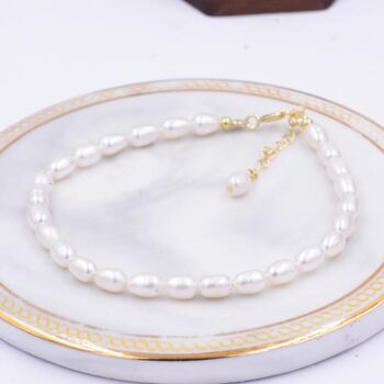 Sterling Silver Natural Pearl Bracelet, 2 of 9