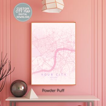 Custom Digital Map Pastel Multiple Sizes Valentines Day, 5 of 7