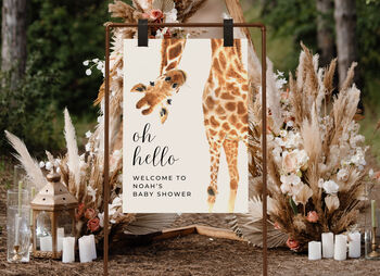 Personalised Giraffe Baby Shower Sign, 2 of 2
