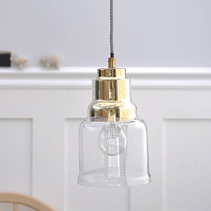 glass and gold pendant light by henry & future