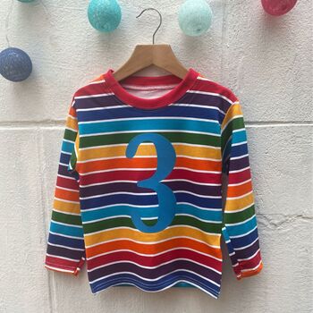 Personalised Rainbow Number Kids T Shirt, 7 of 10