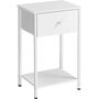 White Bedside Table Side Table With Fabric Drawer, thumbnail 6 of 8