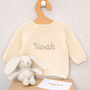 Luxury Knitted Personalised Embroidered Baby Cardigan, thumbnail 1 of 10