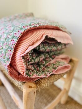 Reversible Indian Block Print Quilt, 8 of 11