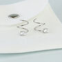 Sterling Silver Crystal Detail Spiral Hoop Earrings, thumbnail 3 of 4