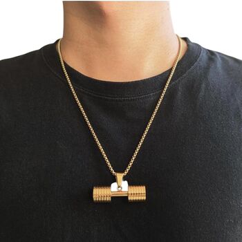 Personalised Oversized Dumbbell Necklace, 6 of 7