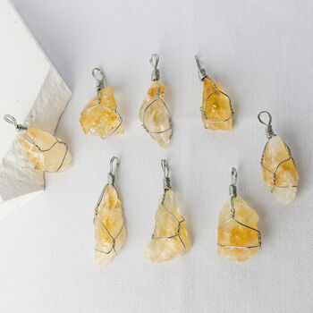 Raw Citrine Healing Stone Necklace Stainless Steel, 2 of 6