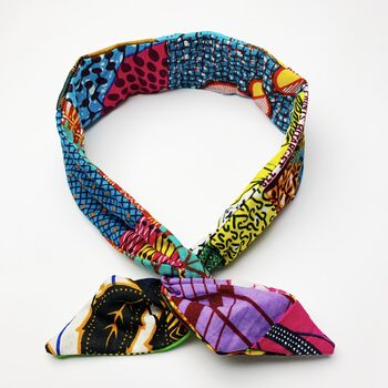 African Patchwork Cotton Wire Headband, 3 of 6