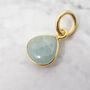 18ct Gold Plated Aquamarine Heart Charm Pendant, thumbnail 1 of 2