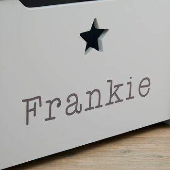Personalised Grey Star Design Toy Box, 3 of 4