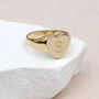 Engraved 9ct Yellow Gold Heart Signet Ring, thumbnail 1 of 5