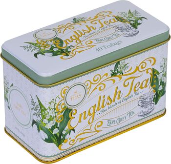 Lily Of The Valley Tea Tin With 40 Earl Grey Teabags, 4 of 6